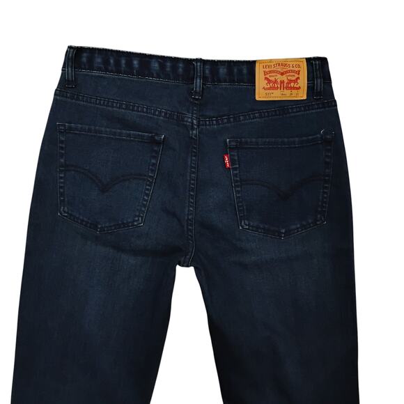 Levi's 511 Dark Blue Wash Jeans Size 29 x 31 18 REG Slim Fit Adjustable Waist - Picture 5 of 9